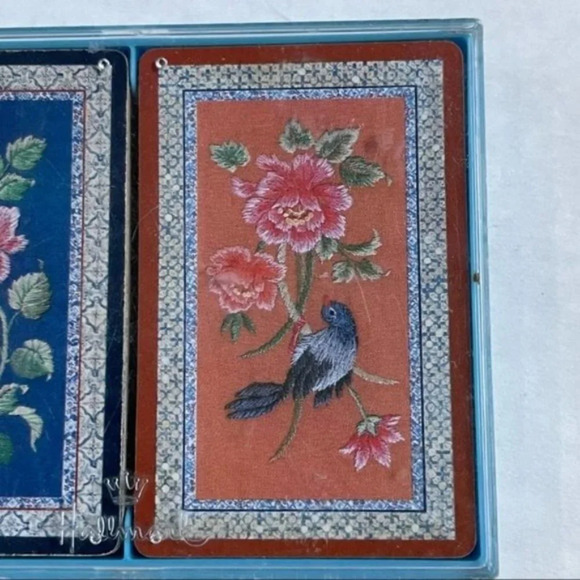 Hallmark Playing Cards Floral Bird Butterfly Complete 2 Sets Of Cards Oriental - Picture 5 of 7